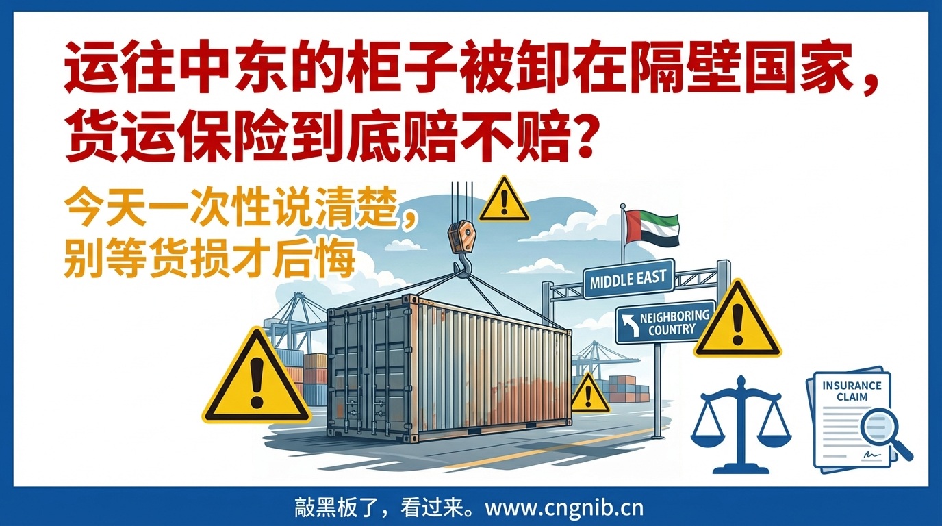 运往中东的柜子被卸在隔壁国家，货运保险到底赔不赔？ 现在一次性说清楚，别等货损才后悔
